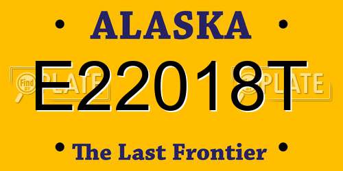 E22018T Alaska License Plate