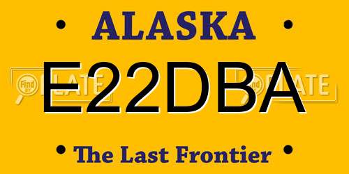E22DBA Alaska License Plate