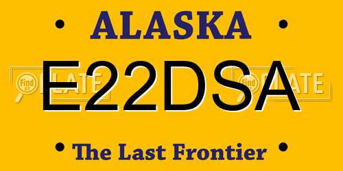 E22DSA Alaska License Plate