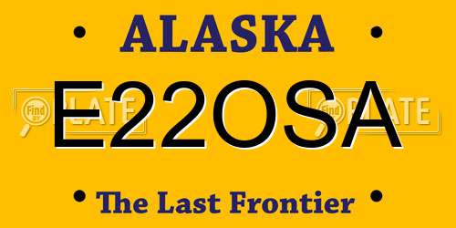 E22OSA Alaska License Plate