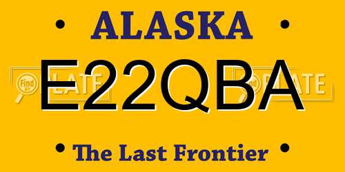 E22QBA Alaska License Plate