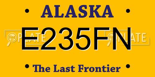 E235FN Alaska License Plate