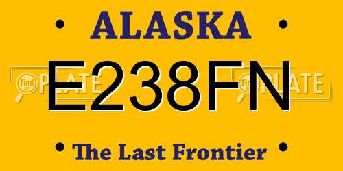 E238FN Alaska License Plate