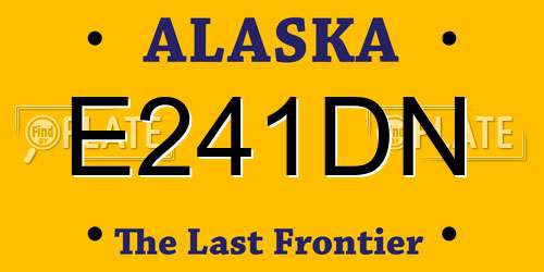 E241DN Alaska License Plate