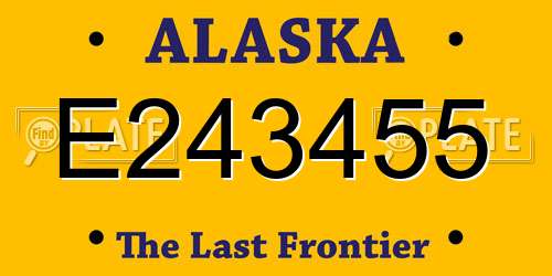 E243455 Alaska License Plate