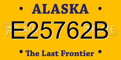 E25762B Alaska License Plate