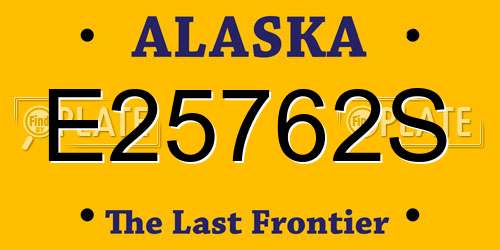 E25762S Alaska License Plate