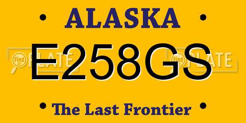 E258GS Alaska License Plate