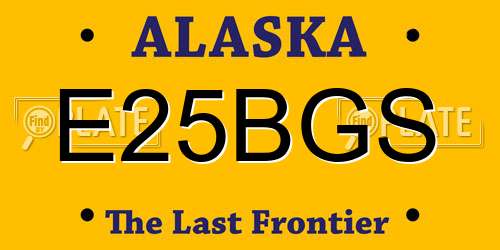 E25BGS Alaska License Plate