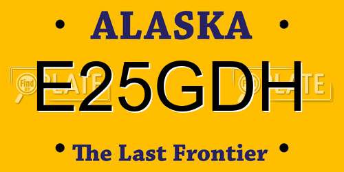 E25GDH Alaska License Plate