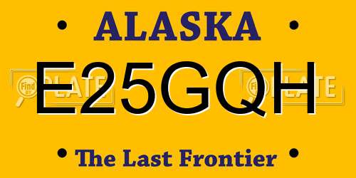 E25GQH Alaska License Plate