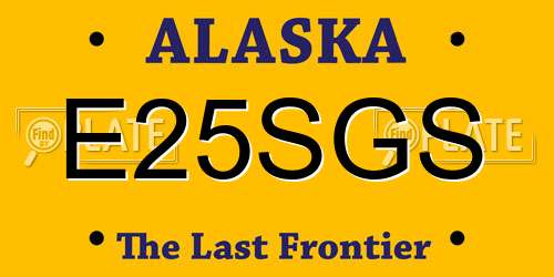 E25SGS Alaska License Plate