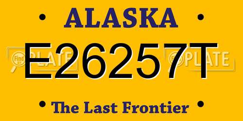 E26257T Alaska License Plate