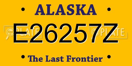 E26257Z Alaska License Plate