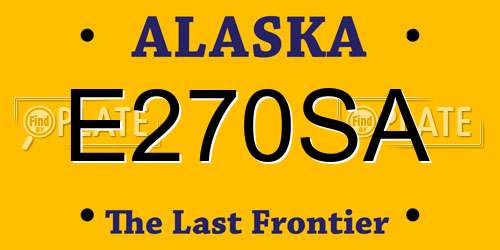 E270SA Alaska License Plate