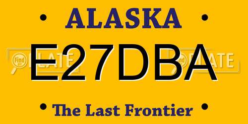 E27DBA Alaska License Plate