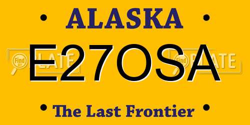 E27OSA Alaska License Plate