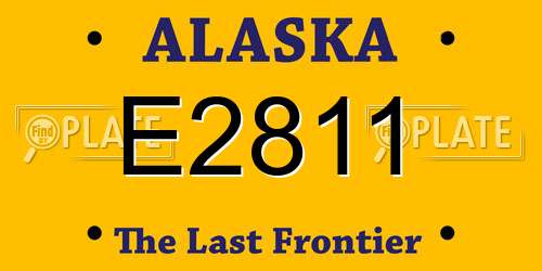 E2811 Alaska License Plate