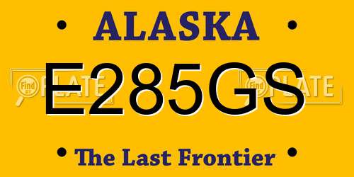 E285GS Alaska License Plate