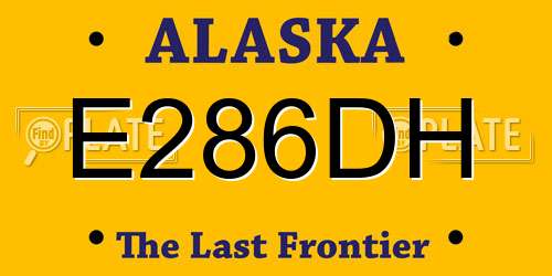 E286DH Alaska License Plate