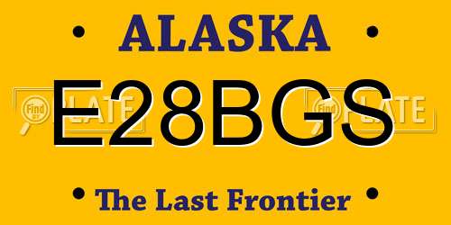 E28BGS Alaska License Plate