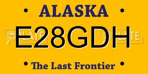 E28GDH Alaska License Plate