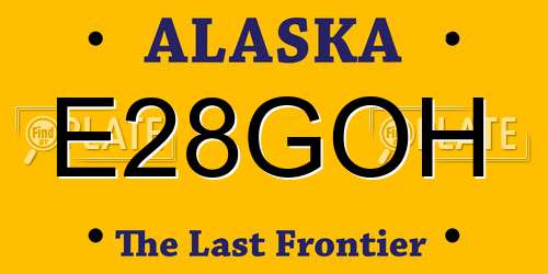E28GOH Alaska License Plate