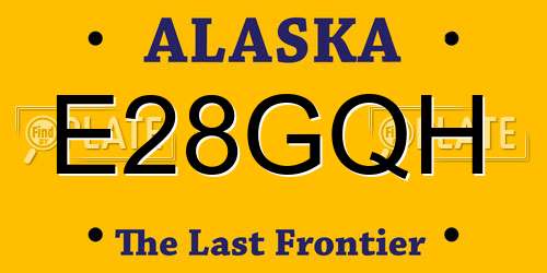 E28GQH Alaska License Plate