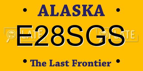 E28SGS Alaska License Plate