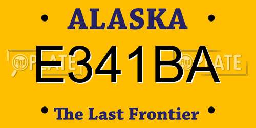 E341BA Alaska License Plate