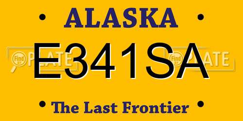 E341SA Alaska License Plate
