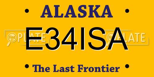 E34ISA Alaska License Plate