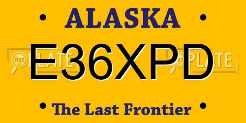 E36XPD Alaska License Plate