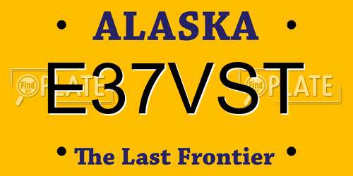 E37VST Alaska License Plate