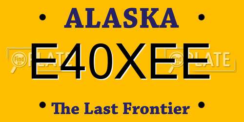 E40XEE Alaska License Plate