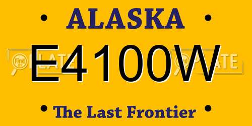 E4100W Alaska License Plate