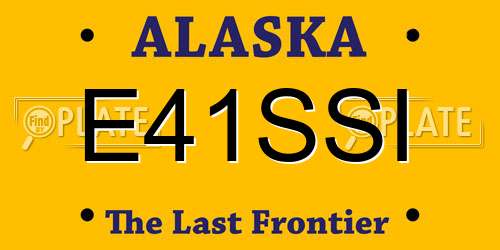 E41SSI Alaska License Plate