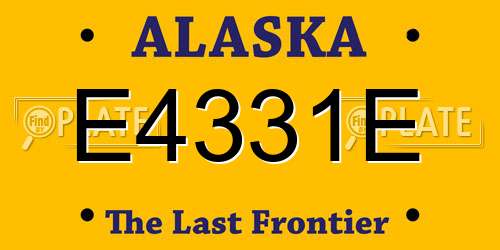 E4331E Alaska License Plate