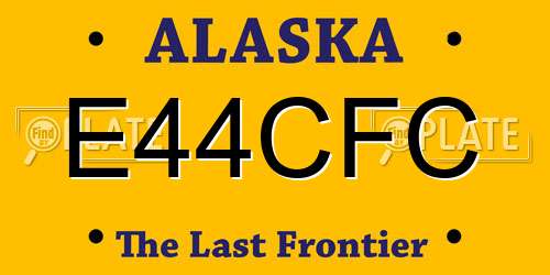 E44CFC Alaska License Plate