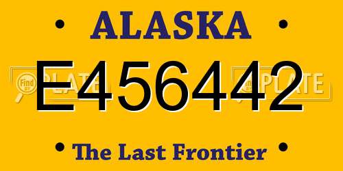 E456442 Alaska License Plate