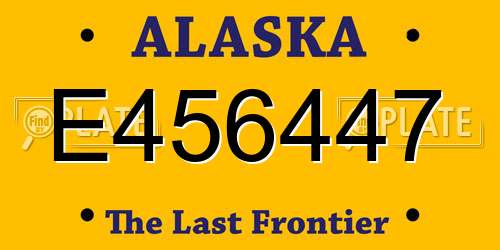 E456447 Alaska License Plate