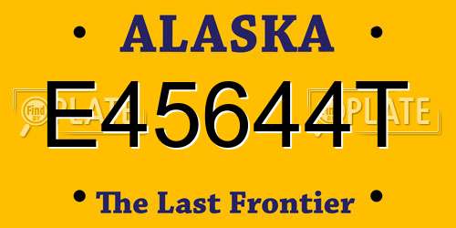 E45644T Alaska License Plate