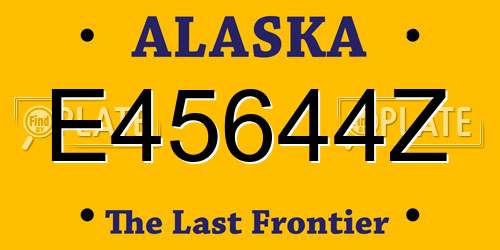 E45644Z Alaska License Plate