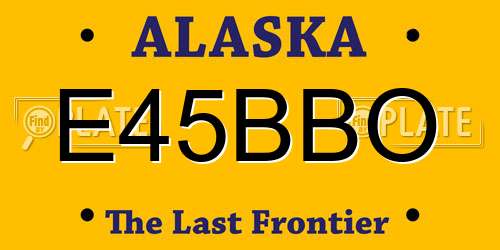 E45BBO Alaska License Plate