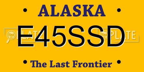 E45SSD Alaska License Plate