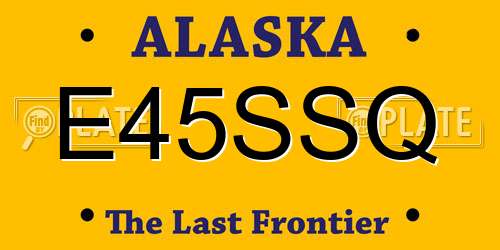 E45SSQ Alaska License Plate