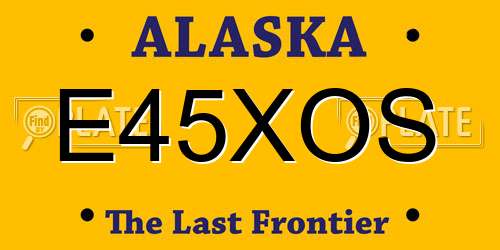 E45XOS Alaska License Plate
