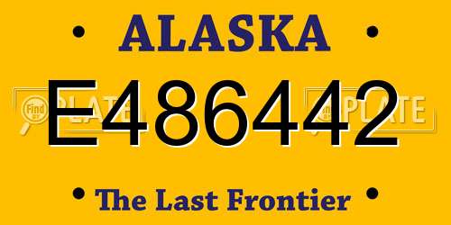 E486442 Alaska License Plate