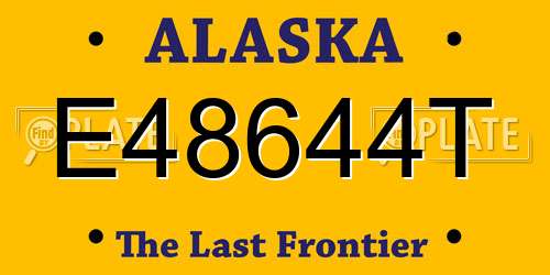E48644T Alaska License Plate
