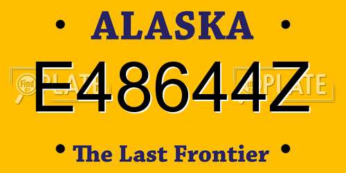 E48644Z Alaska License Plate